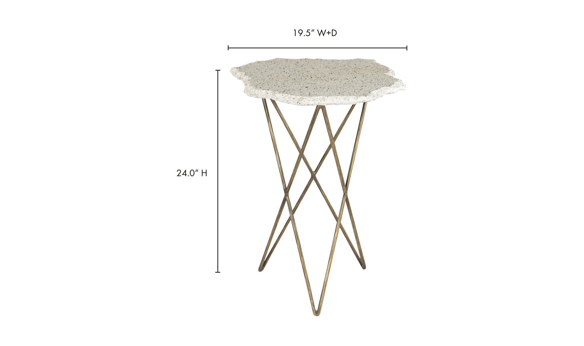 Positano Terrazzo Side Table - White