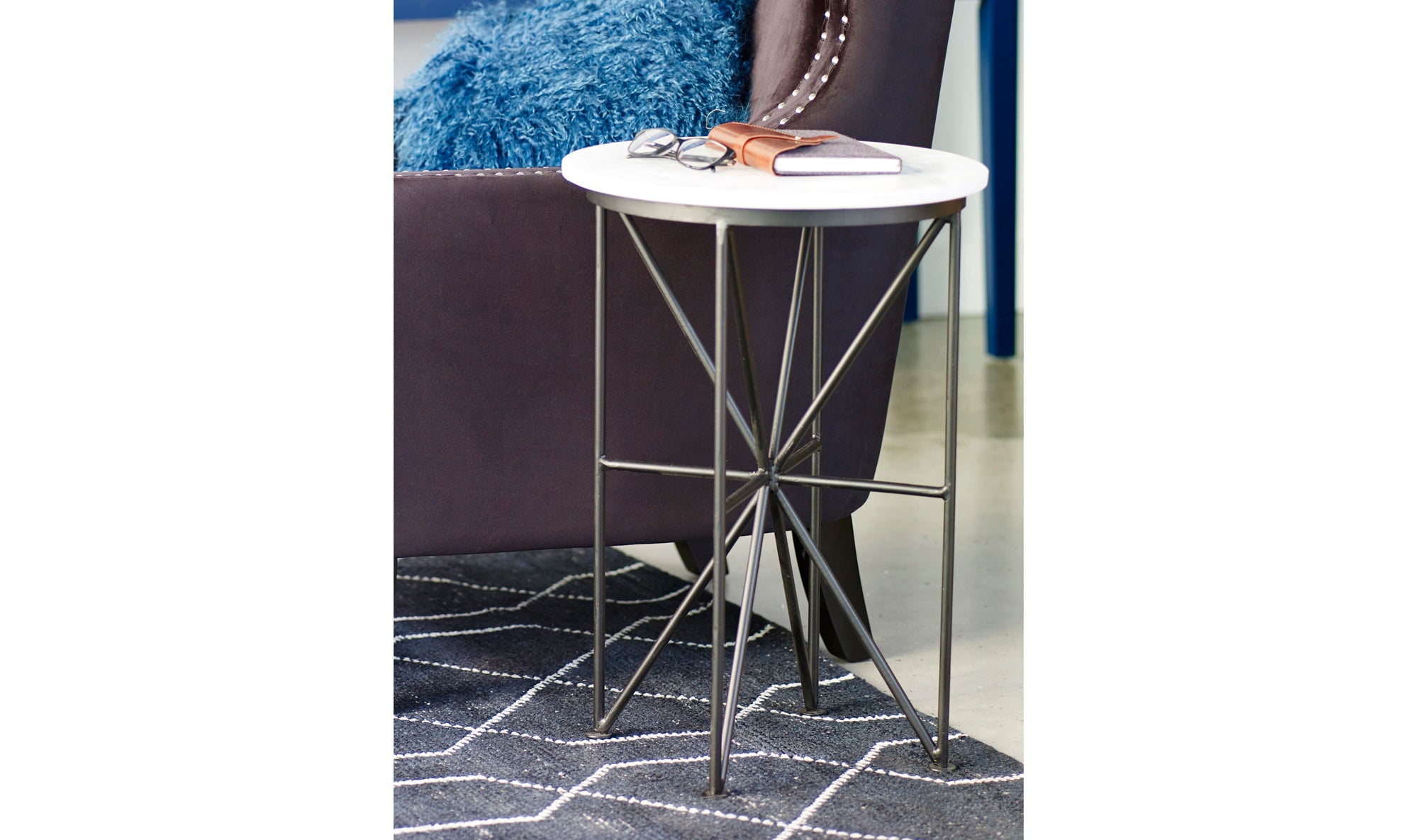 Quadrant Marble Accent Table - Black