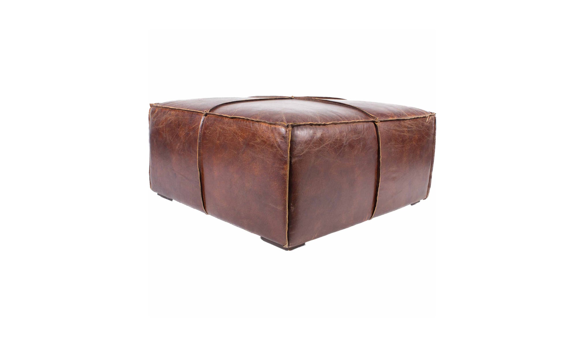 Kapa Ottoman Dark Brown Leather - Dark Brown