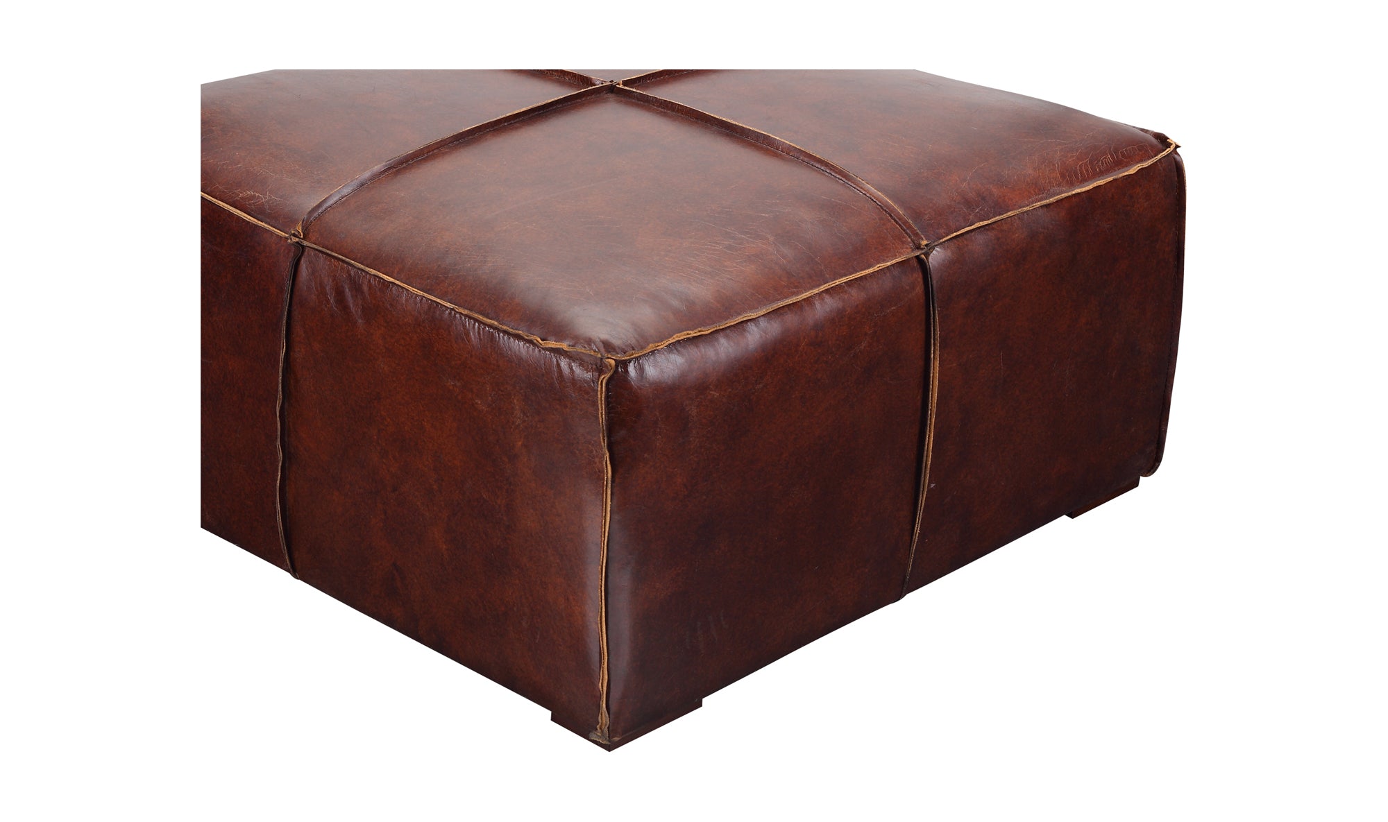 Kapa Ottoman Dark Brown Leather - Dark Brown