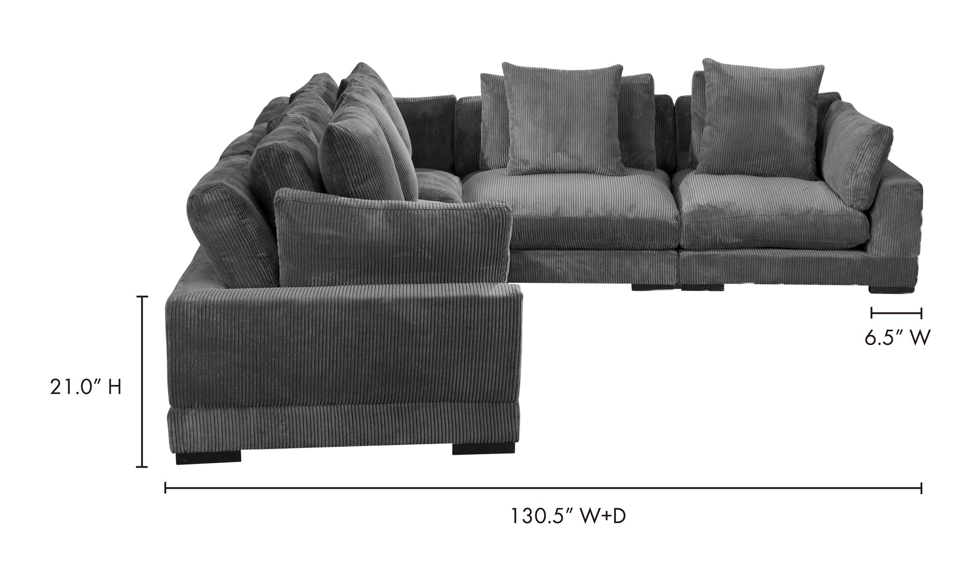 Tumble Classic L Modular Sectional - Dark Grey