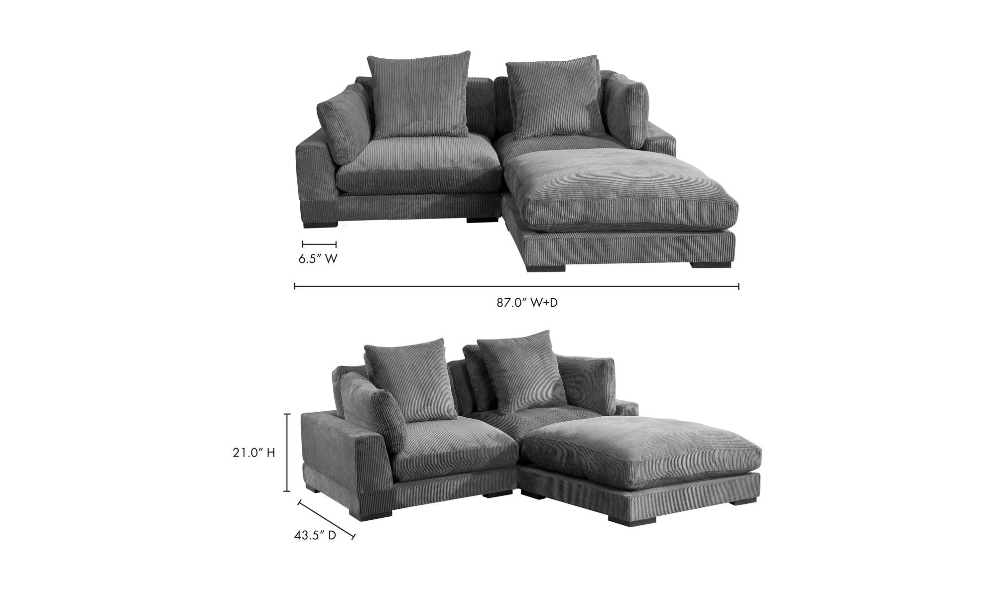 Tumble Nook Modular Sectional - Dark Grey