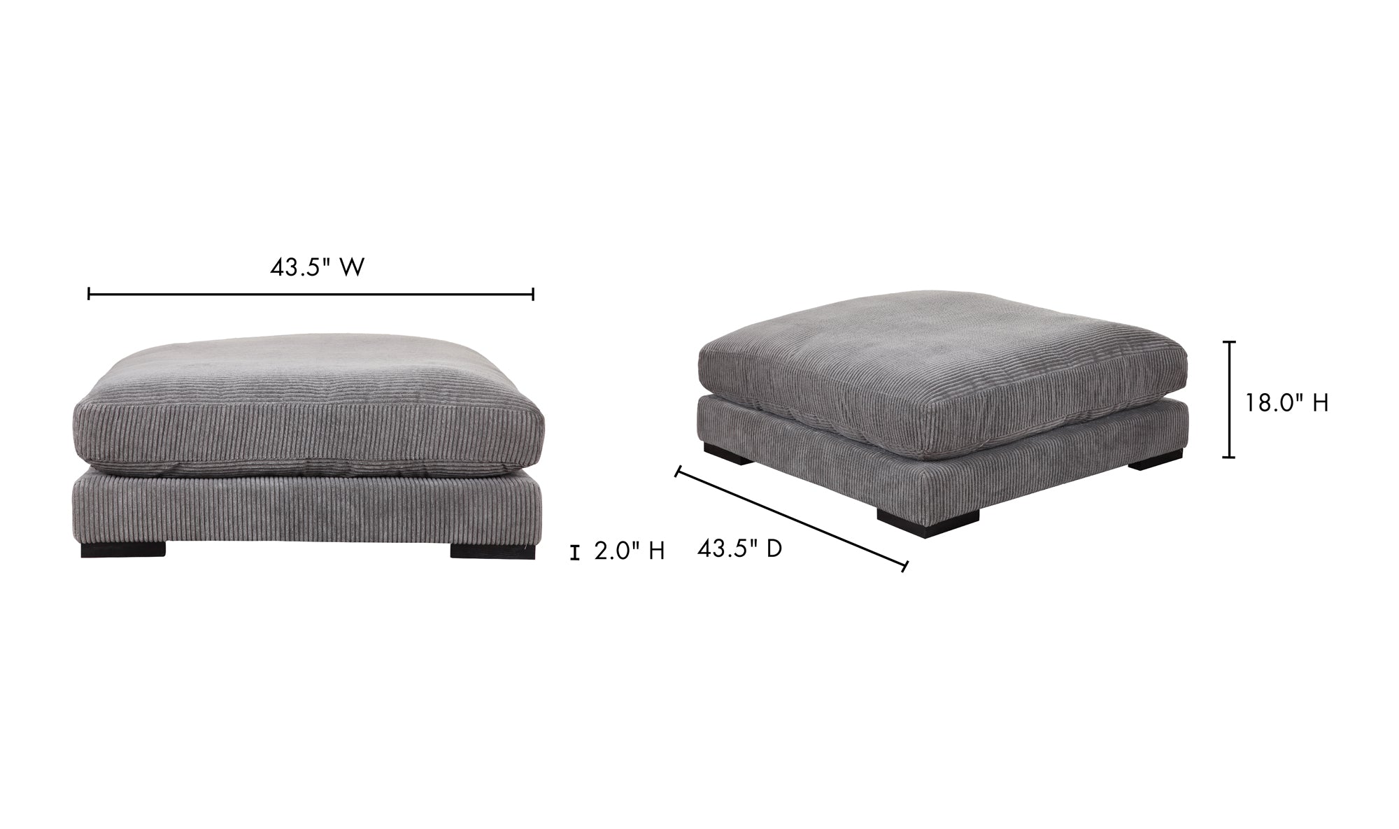 Tumble Ottoman - Dark Grey