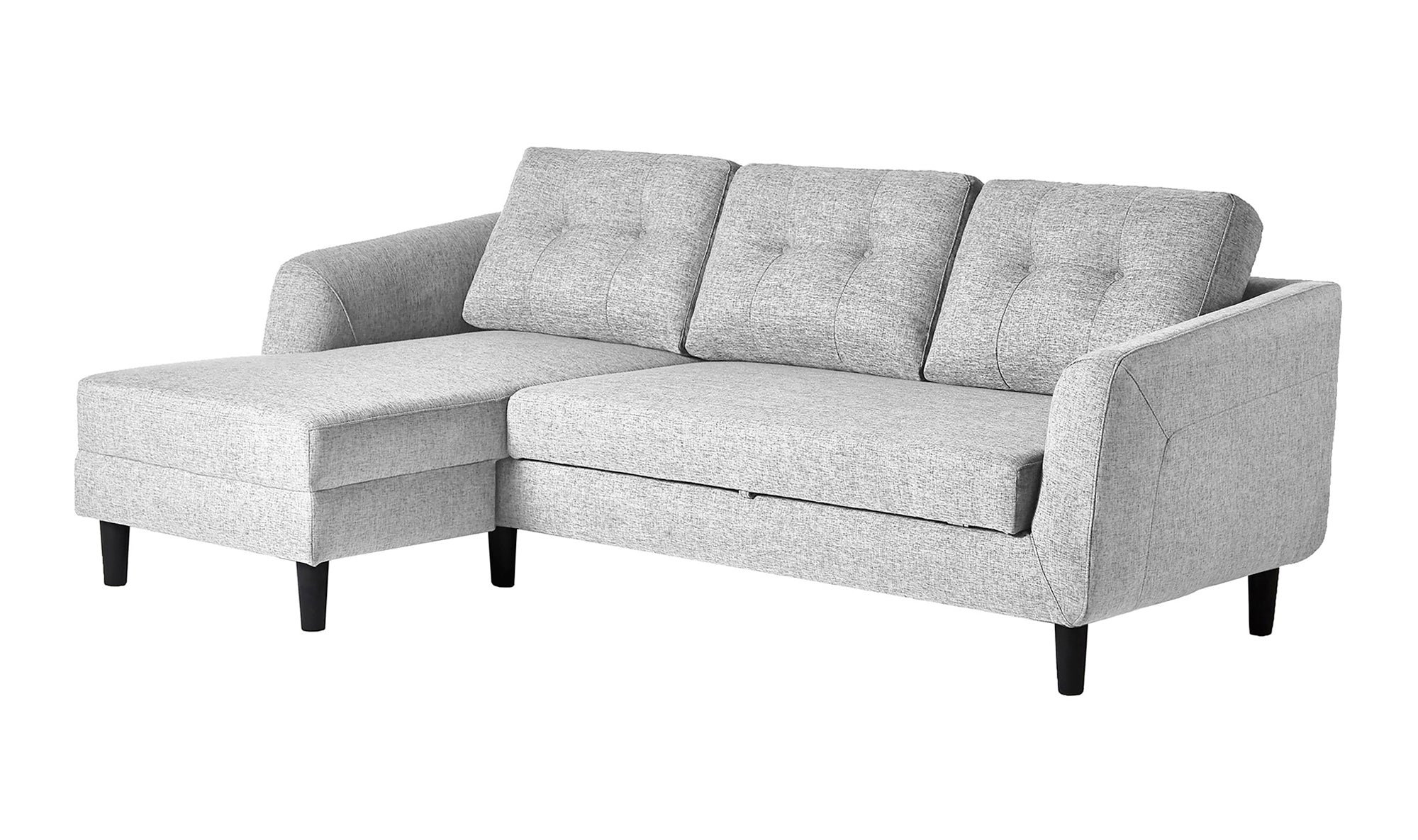 Belagio Left Facing Sofa Bed With Chaise - Light Grey