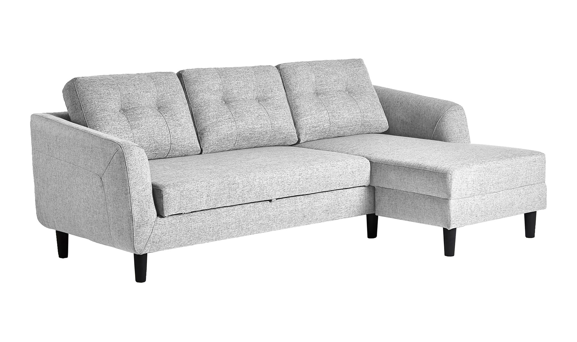 Belagio Right Facing Sofa Bed With Chaise - Light Grey