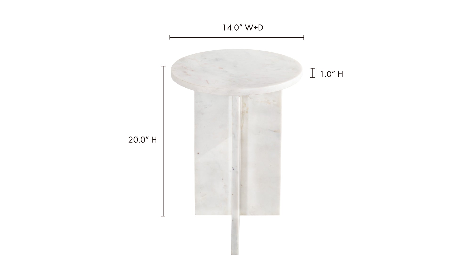 Grace Accent Table White Marble