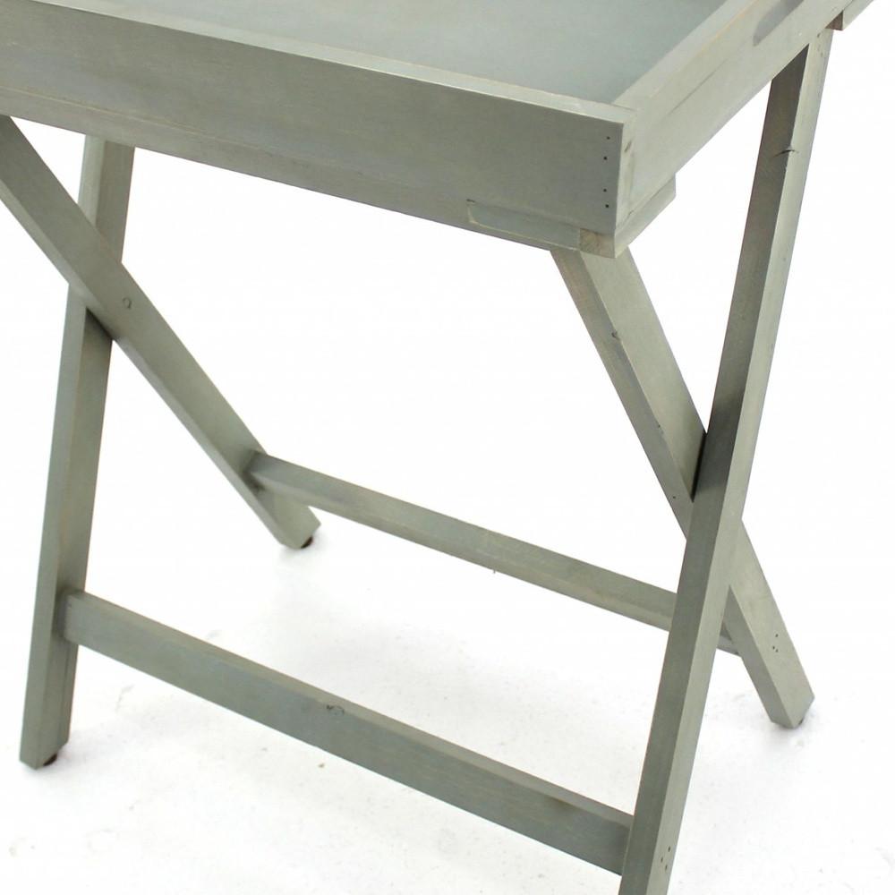 15.5 x 26 x 30 Gray Light Blue Wooden - Serving Table Default Title