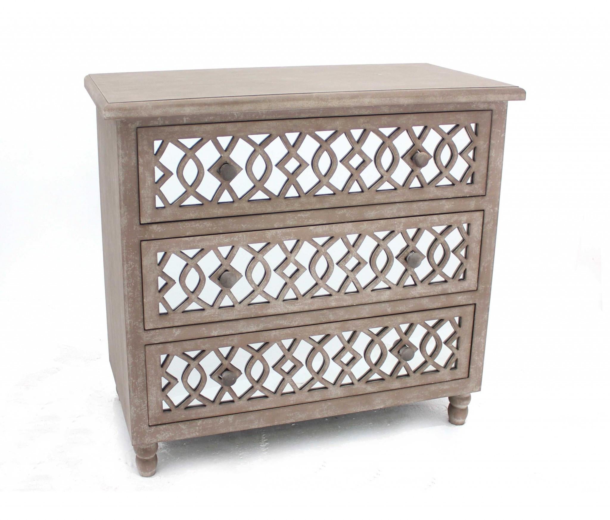 15.75 x 34 x 31.5 Brown Country Cottage 3 Drawers - Cabinet