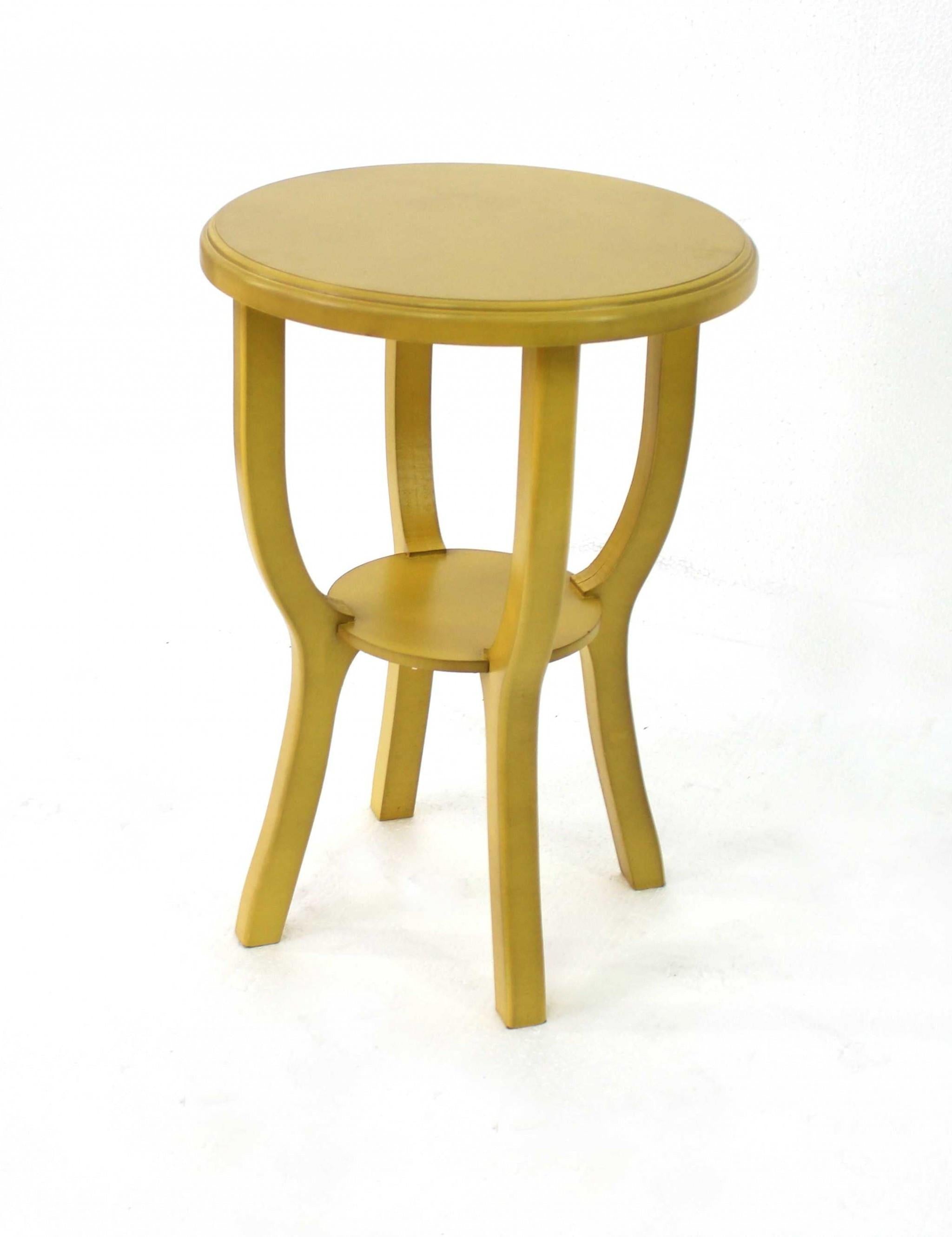 24 X 18 X 18 Yellow Country Cottage Style Wooden Stool