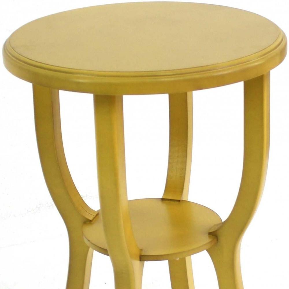 24 X 18 X 18 Yellow Country Cottage Style Wooden Stool