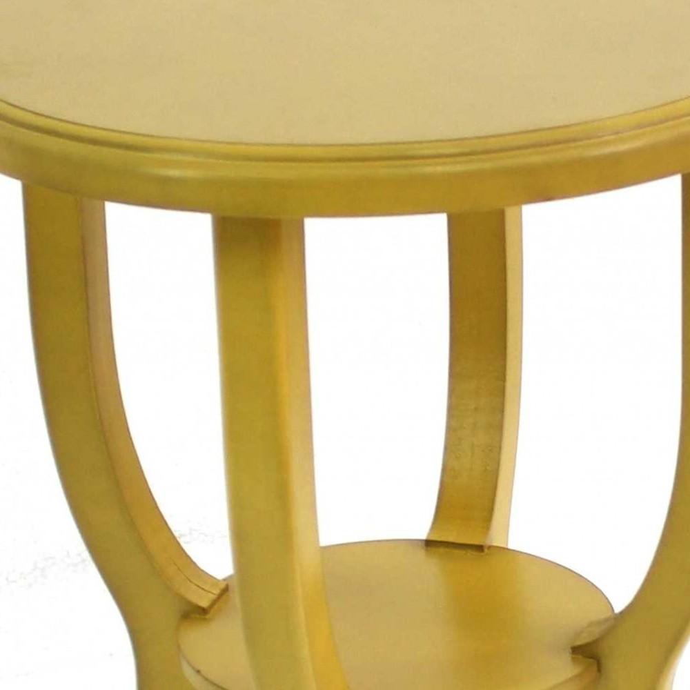 24 X 18 X 18 Yellow Country Cottage Style Wooden Stool