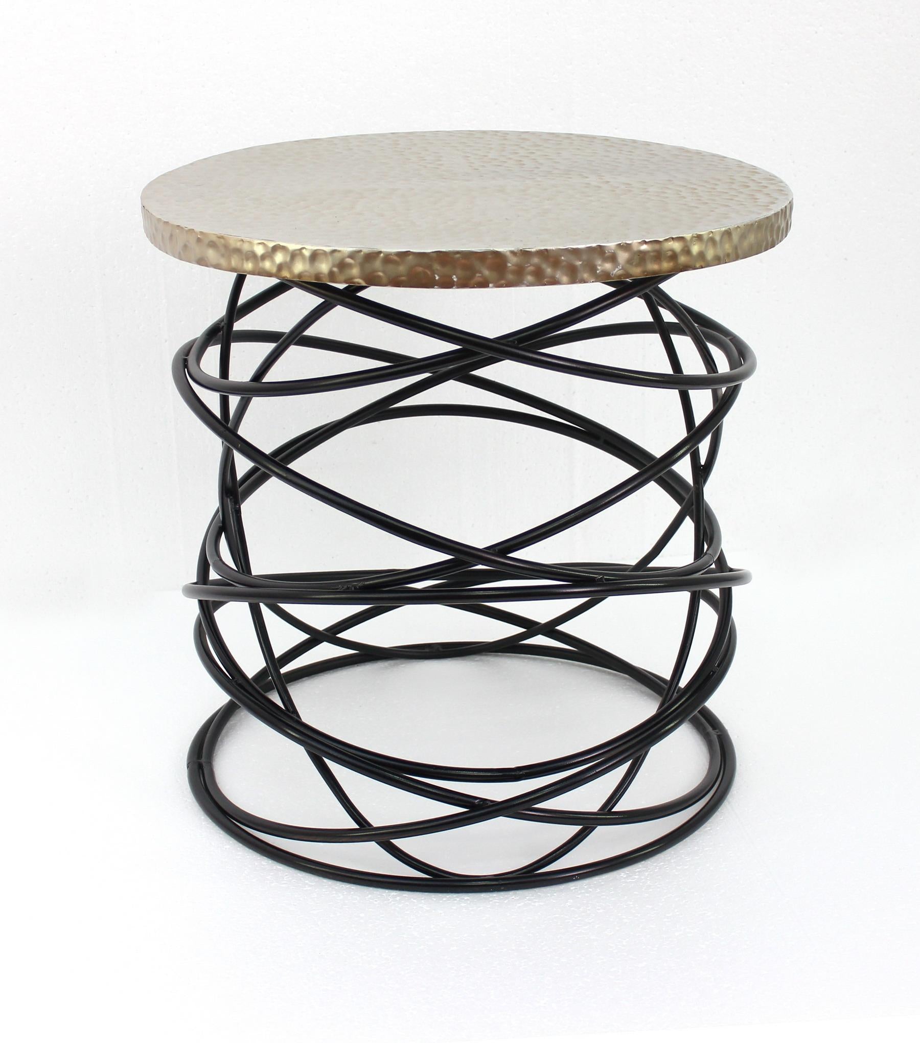 23.25 x 23.25 x 23.25 Gold Cable-Shaped Base - Accent Table