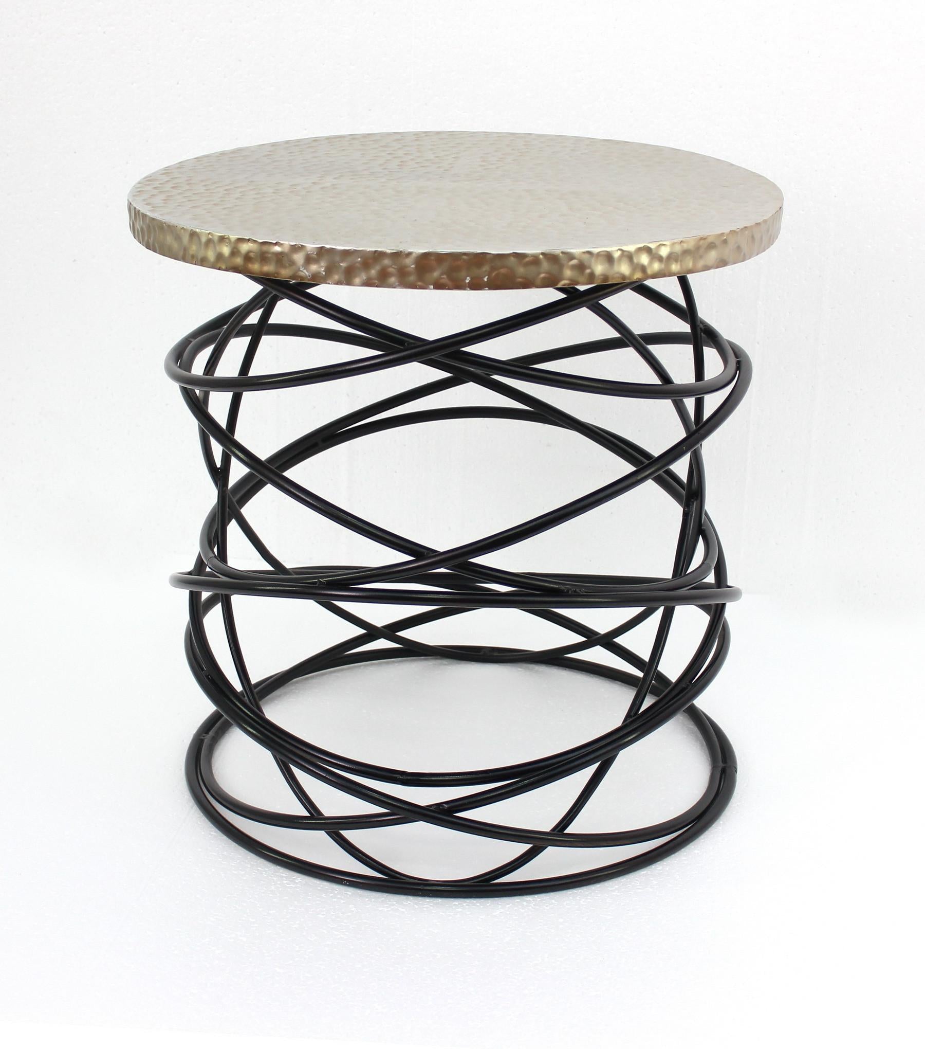 23.25 x 23.25 x 23.25 Gold Cable-Shaped Base - Accent Table