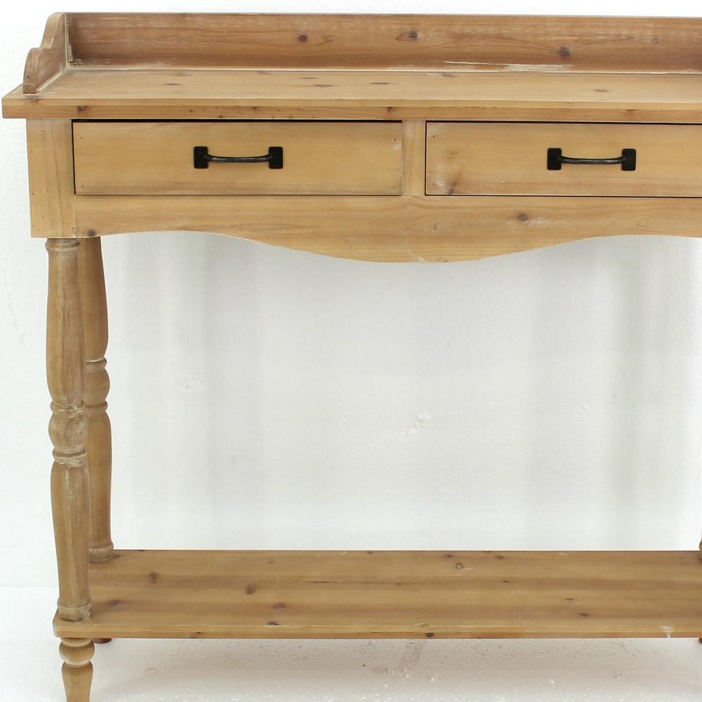 11.75 x 42 x 38.5 Natural 2 Drawer Rustic Unfinished Dressing - End Table