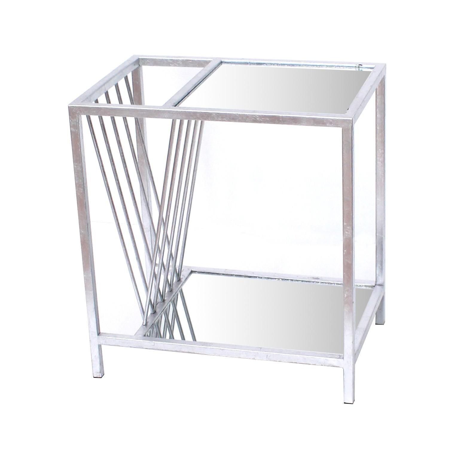 15 x 23 x 24 Silver Metal End Table