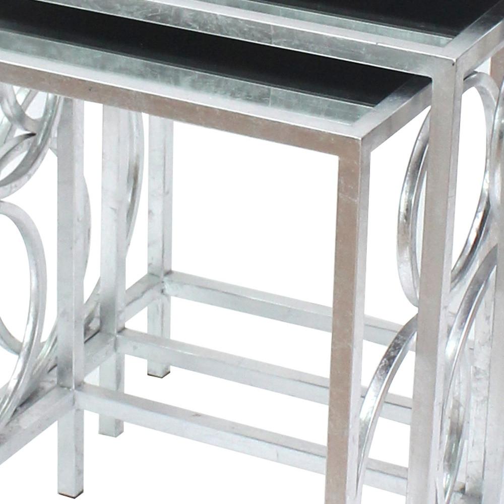 Silver 3 Piece Nesting Table Set