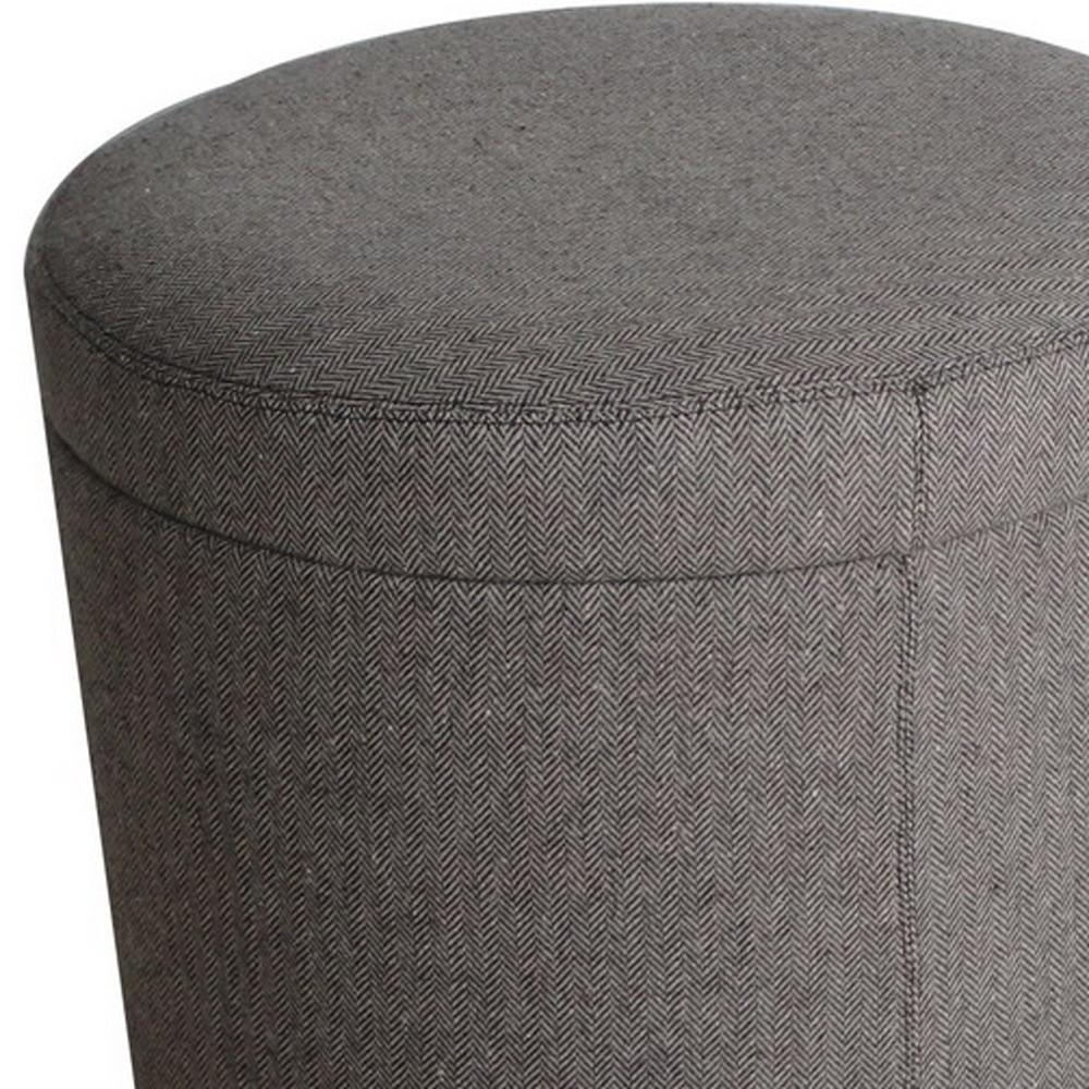 1 x 19 x 19 Gray Tweed Storage  Ottoman