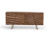 34" Walnut Wood  Veneer  and Steel Buffet