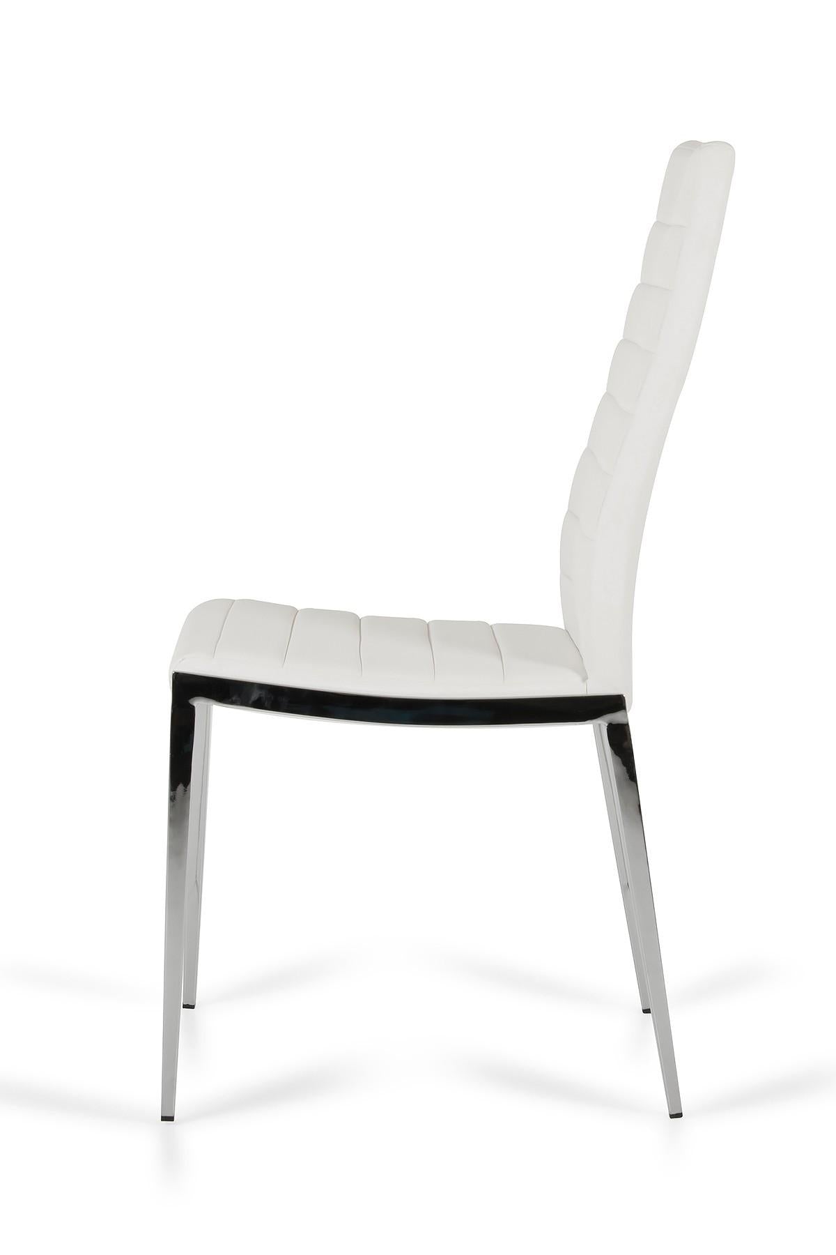 Libby - Modern White Leatherette Dining Chair (Set of 2)