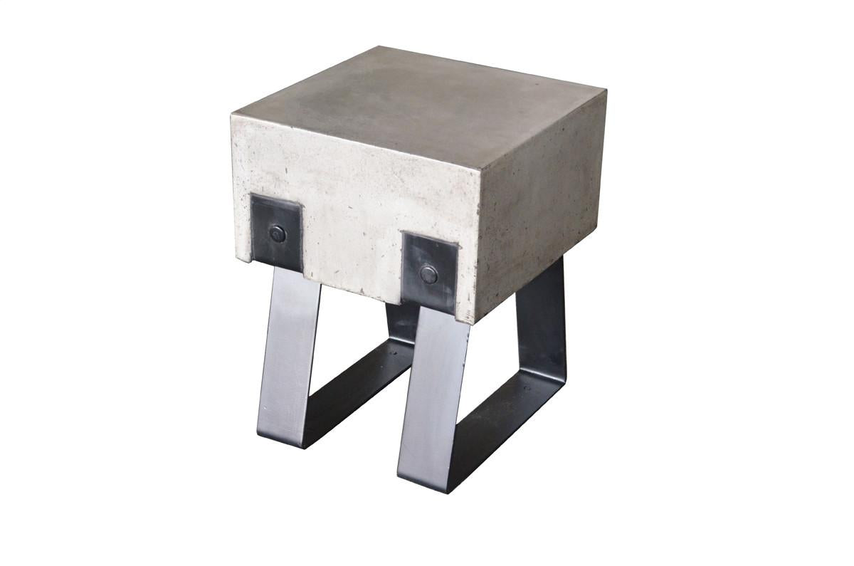 Modern Concrete and Black Stool