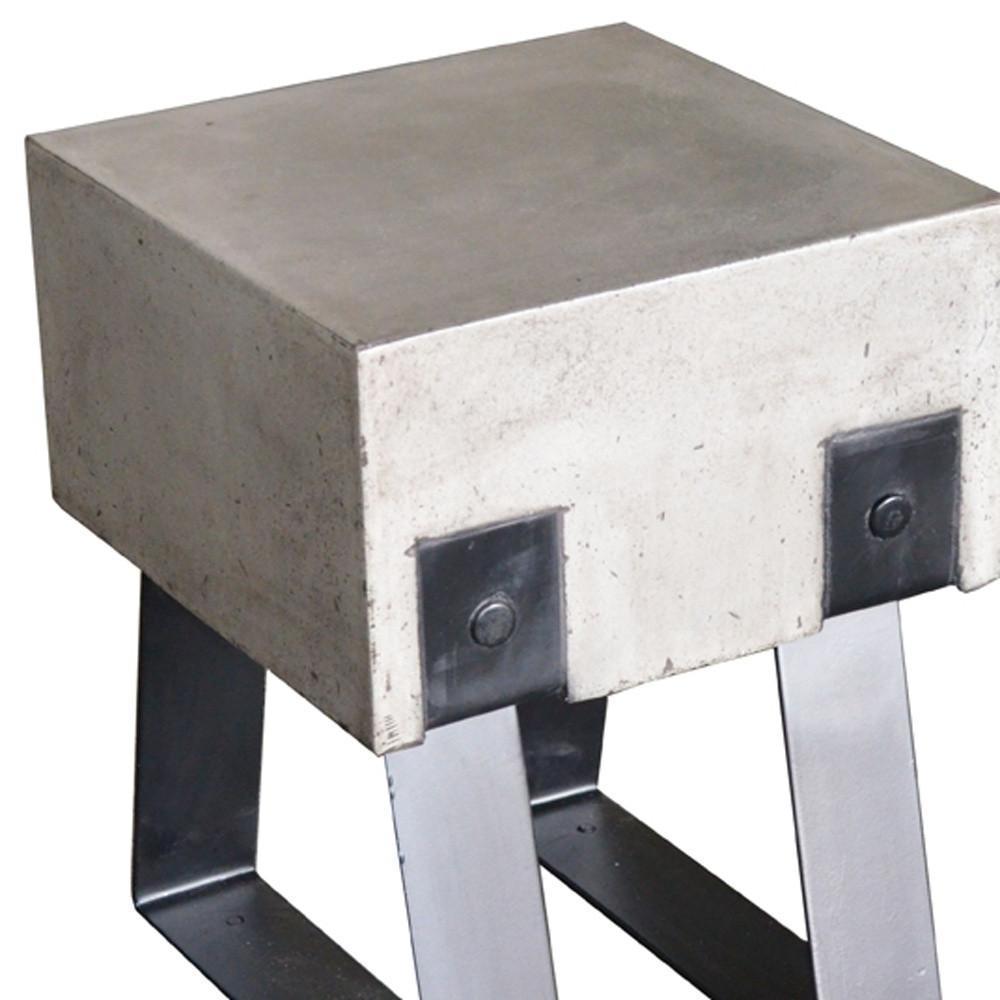 Modern Concrete and Black Stool