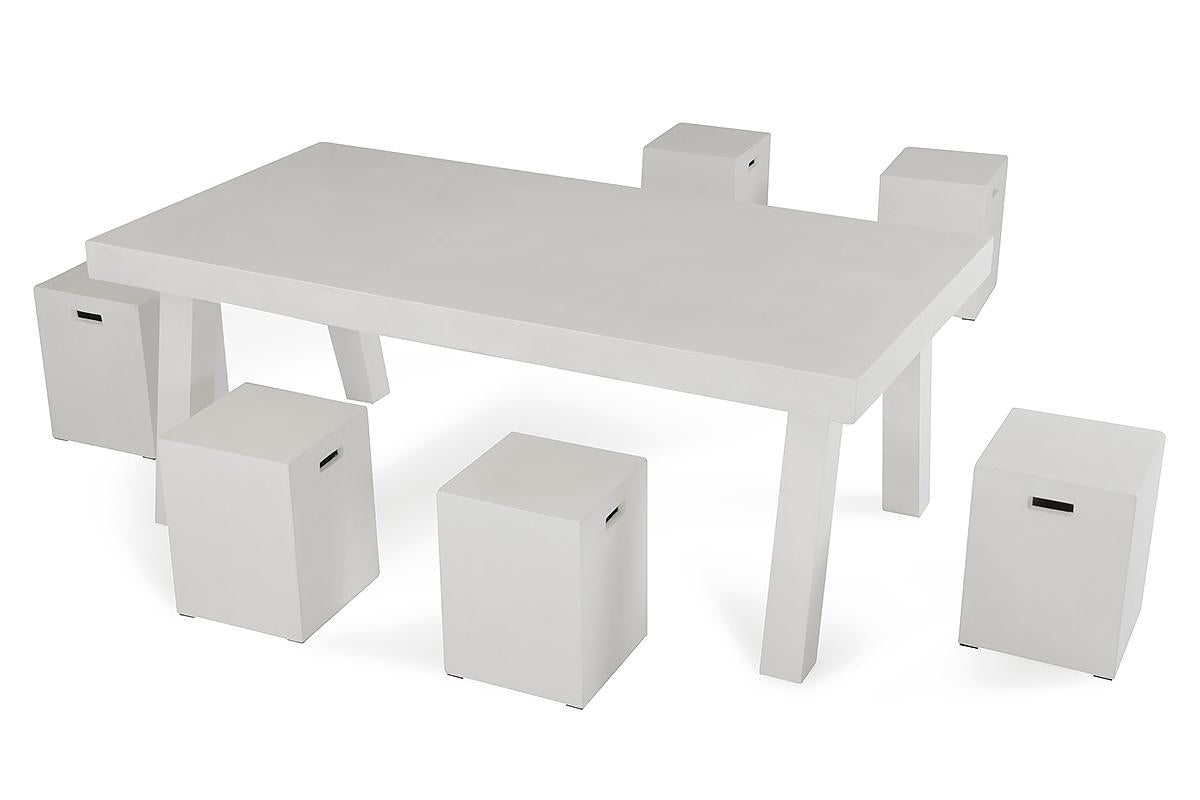 Ivory Concrete Dining Stool