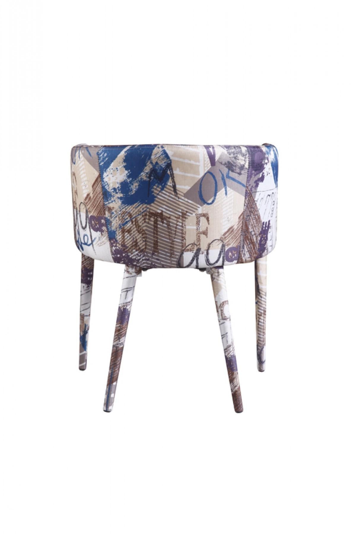 Modern Pattern Fabric Wrapped Dining  or Accent Chair