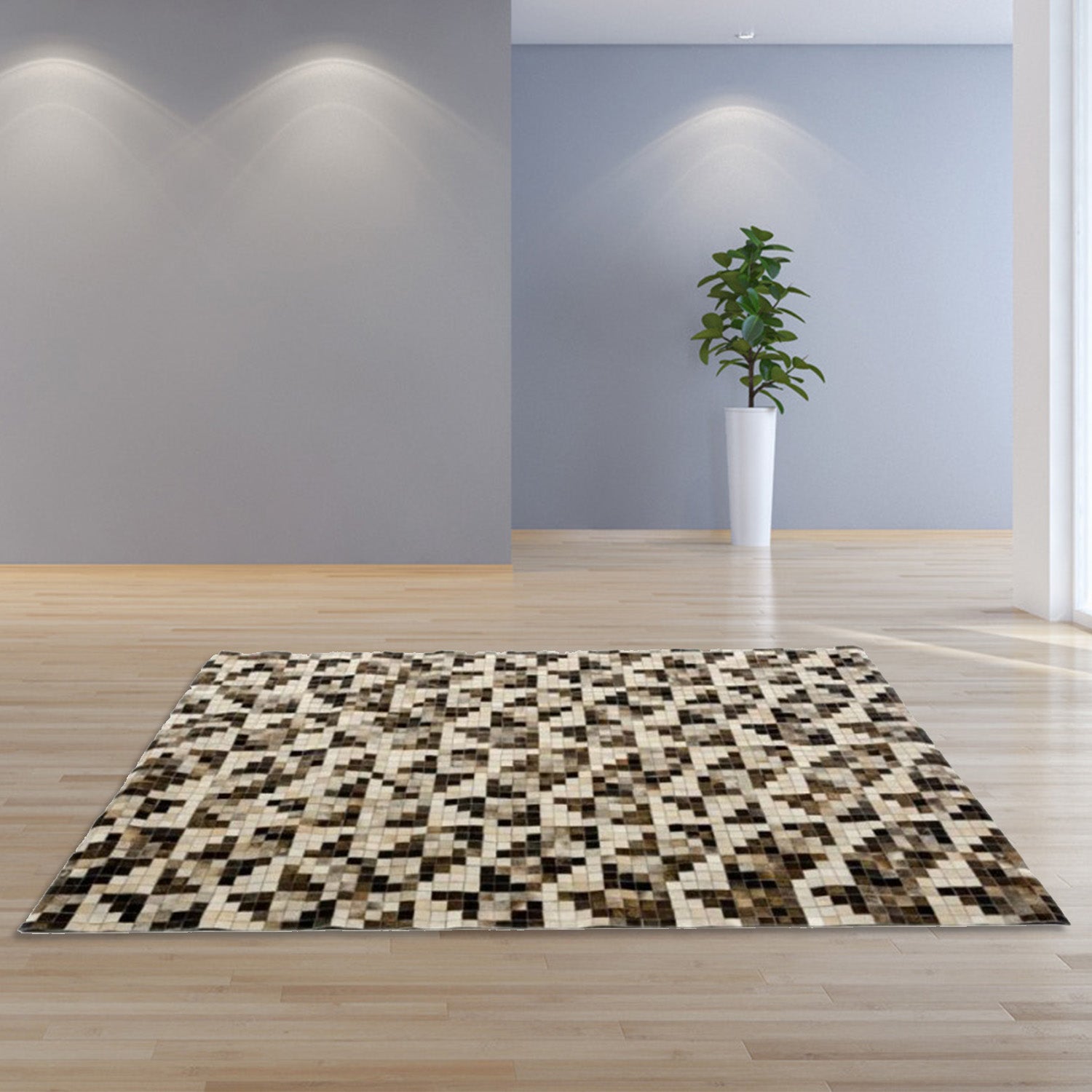 Ivory And Tan Animal Print Area Rug