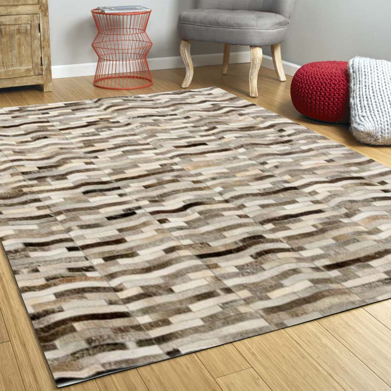 Design Modern Leather Small Area Rug