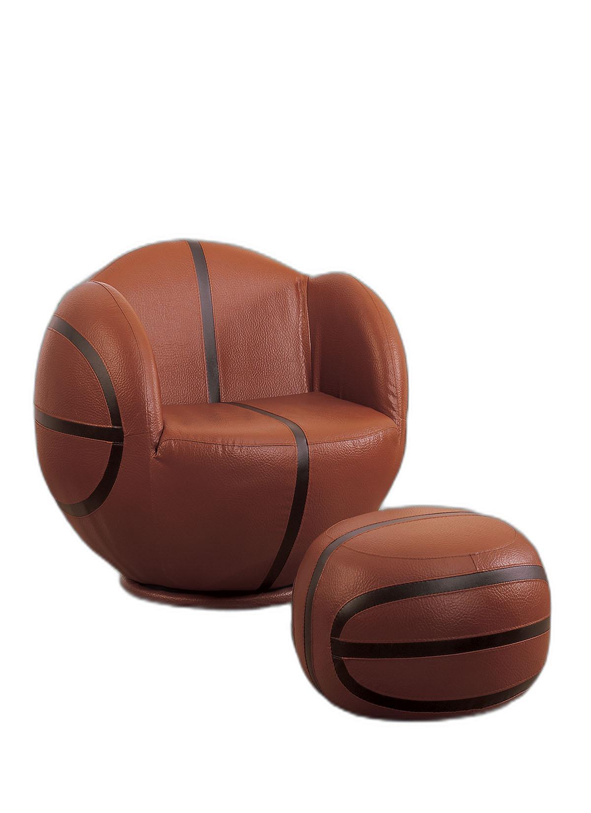 All Star 2Pc Pack Chair & Ottoman, Basketball