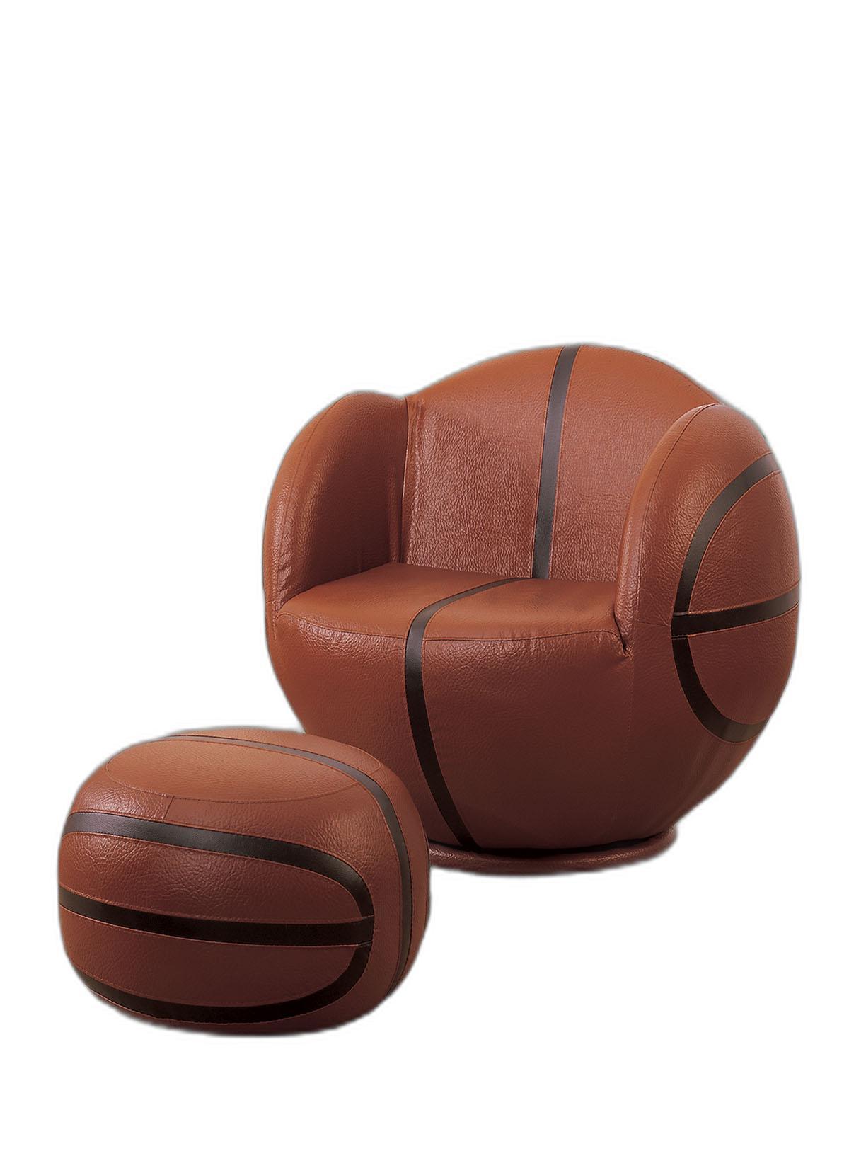 All Star 2Pc Pack Chair & Ottoman, Basketball