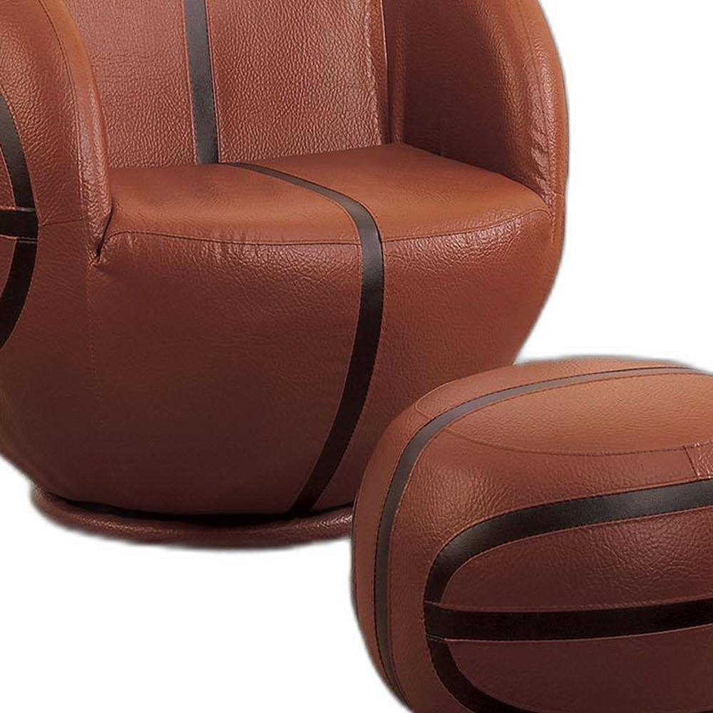 All Star 2Pc Pack Chair & Ottoman, Basketball