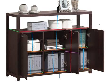 Hill Cabinet with 3 Doors Espresso