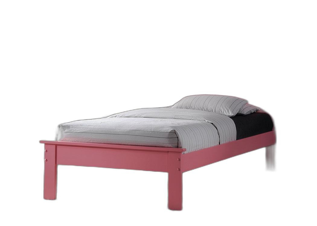 Queen Bed, Pink - Poplar Wood Pink