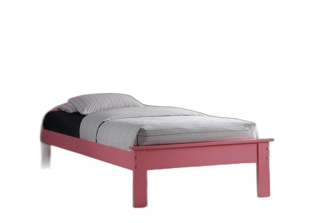 Queen Bed, Pink - Poplar Wood Pink