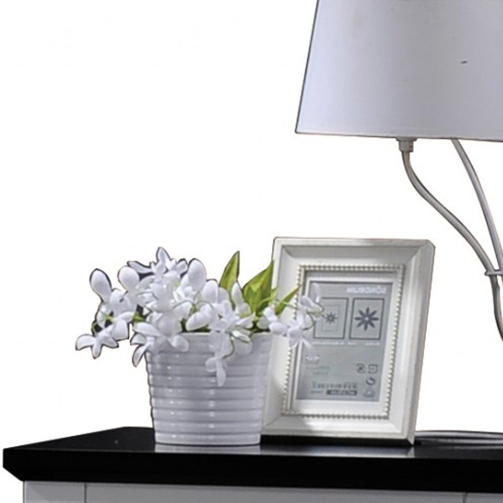 Nightstand, White & Multi-Color - Mdf & Poplar Wood White & Multi-Color