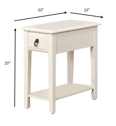 Cottage White Wooden Magazine Rack Side Table