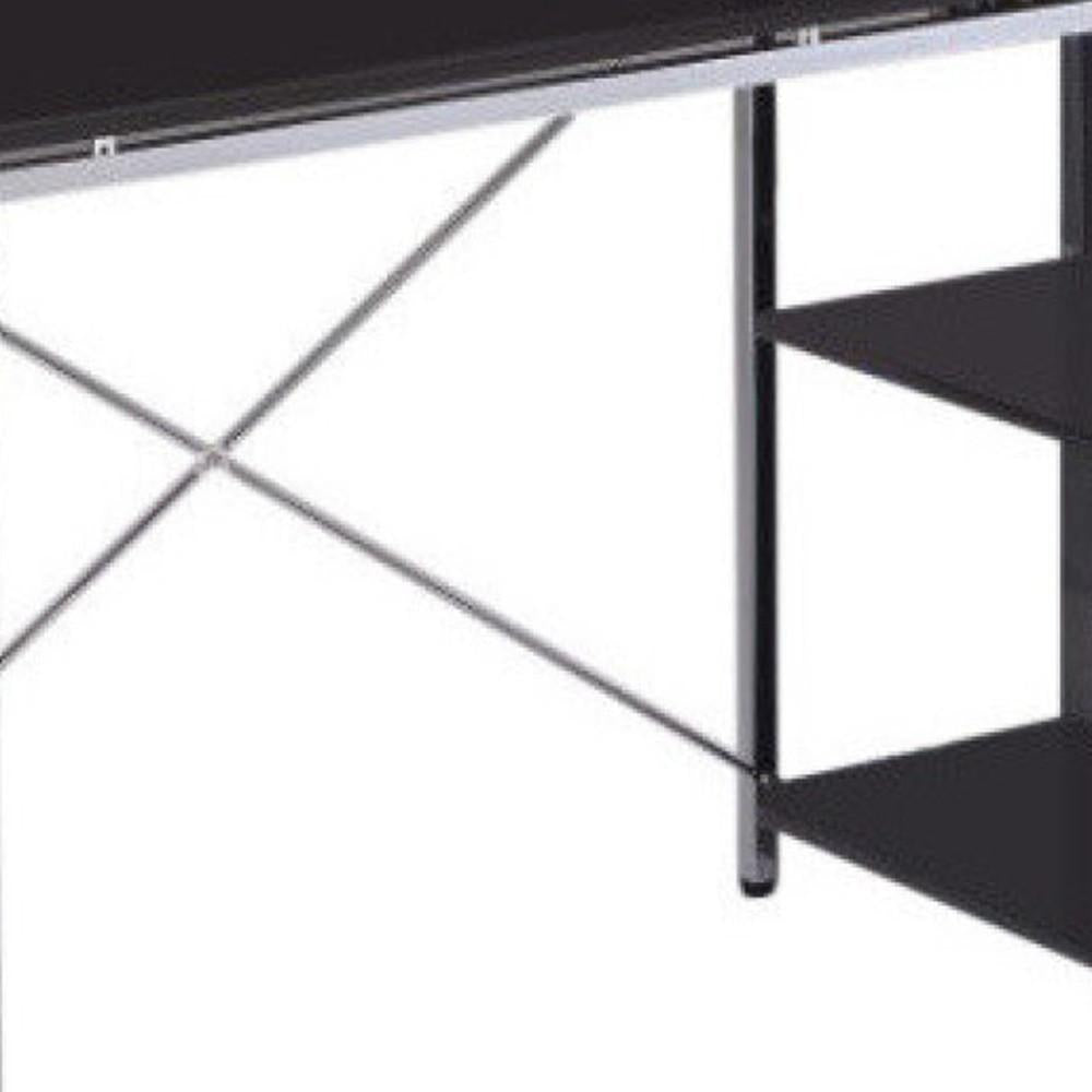 Black And Chrome Computer Desk