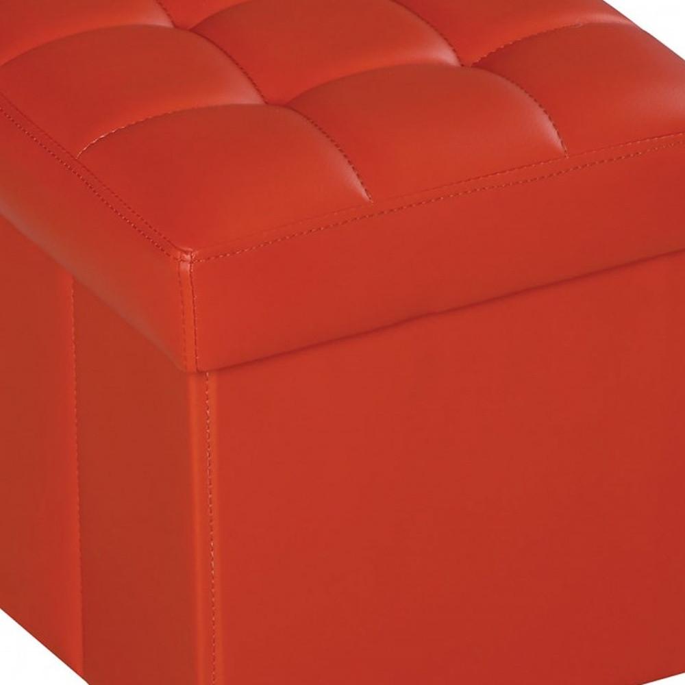 Ottoman with Storage (Youth), Red PU - MDF, PU Red PU