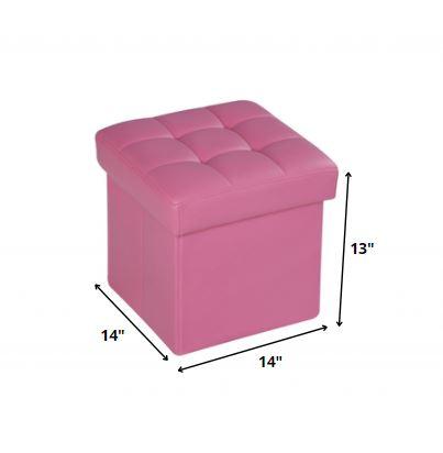 Ottoman with Storage (Youth), Pink PU - MDF, PU Pink PU