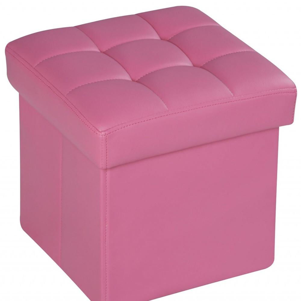 Ottoman with Storage (Youth), Pink PU - MDF, PU Pink PU