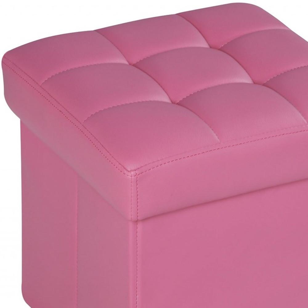 Ottoman with Storage (Youth), Pink PU - MDF, PU Pink PU