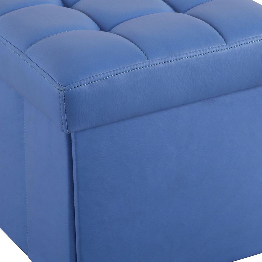 Ottoman with Storage (Youth), Blue PU - MDF, PU Blue PU