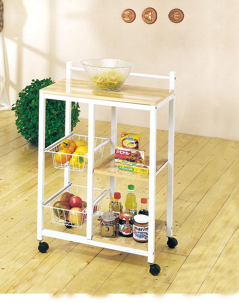 Sitara Kitchen Cart, White & Natural