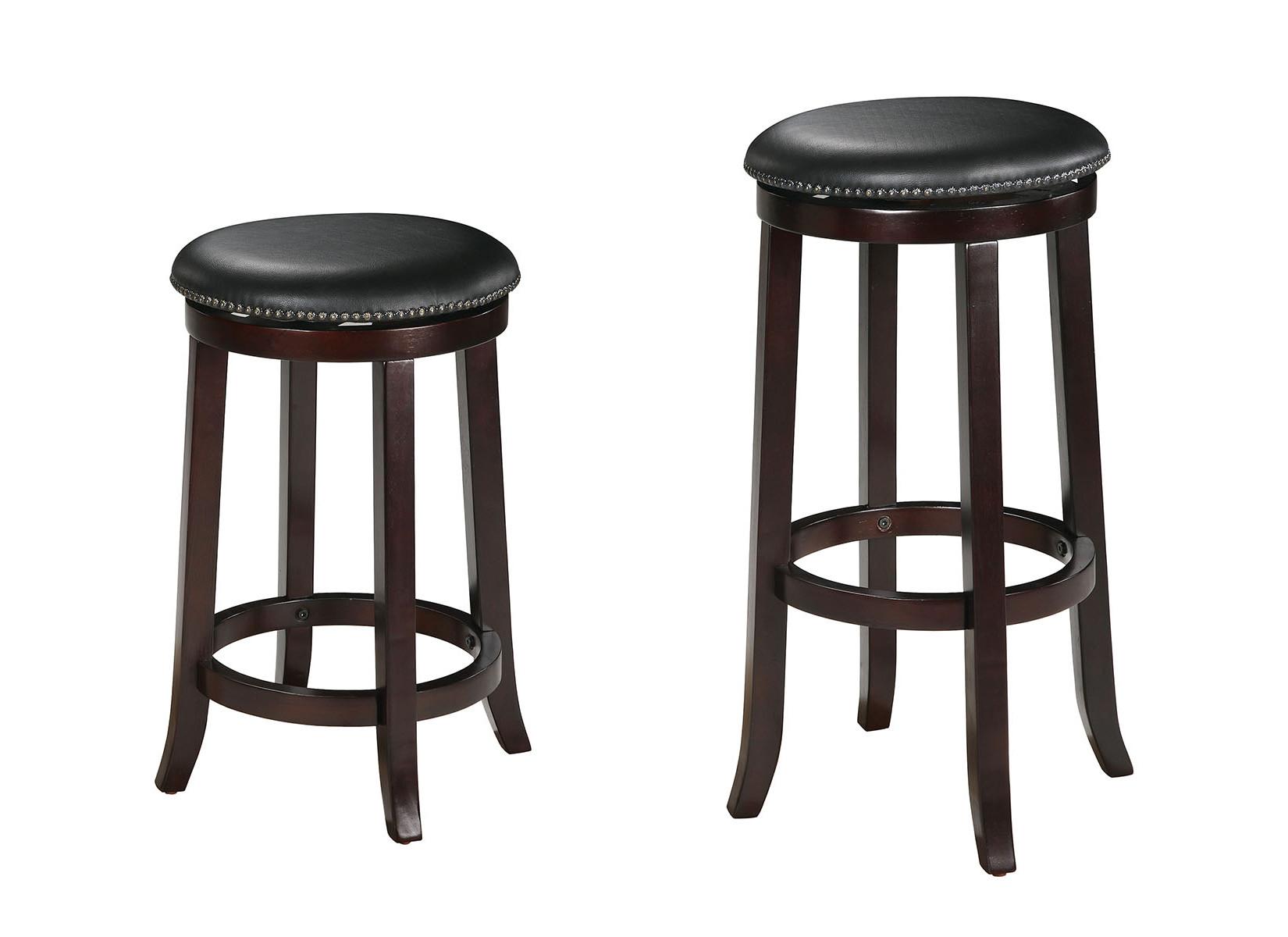 Chelsea Counter Height Stool with Swivel (Set-2), PU & Espresso