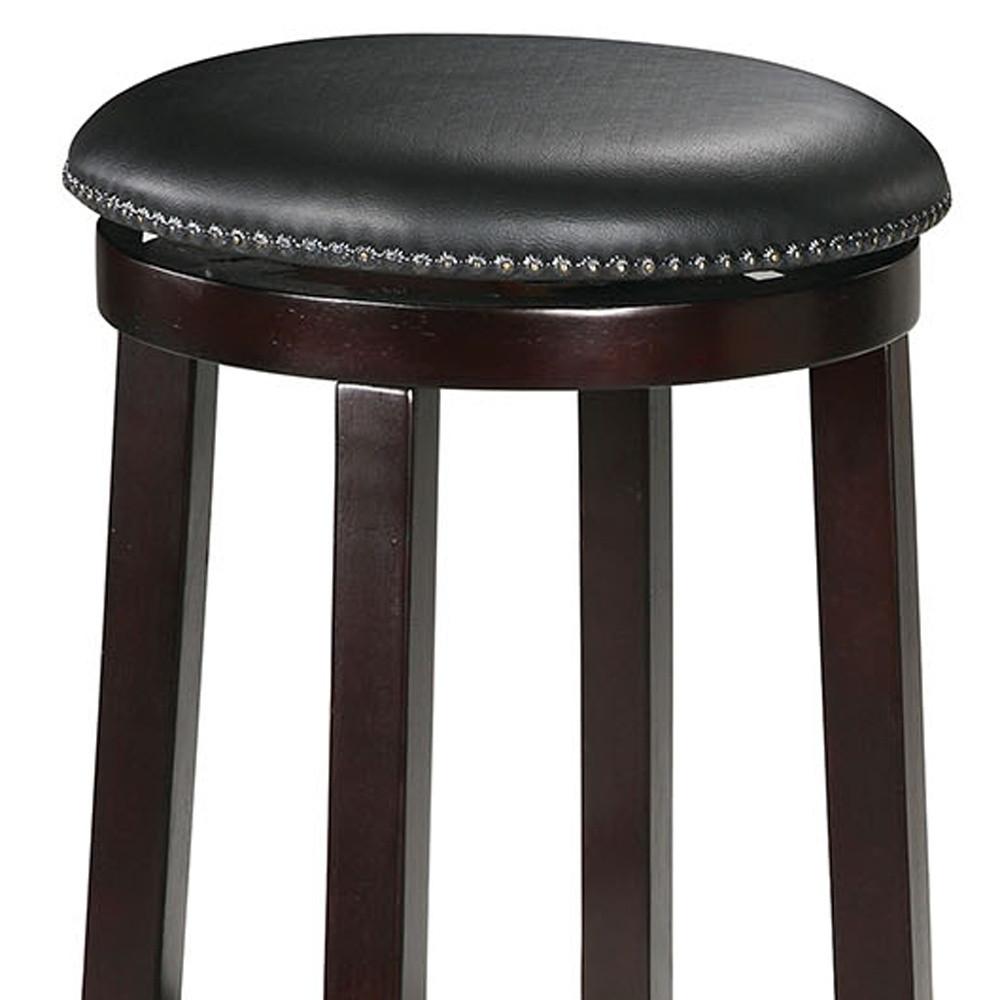 Chelsea Counter Height Stool with Swivel (Set-2), PU & Espresso