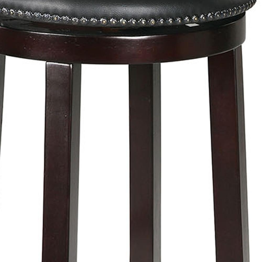 Chelsea Counter Height Stool with Swivel (Set-2), PU & Espresso