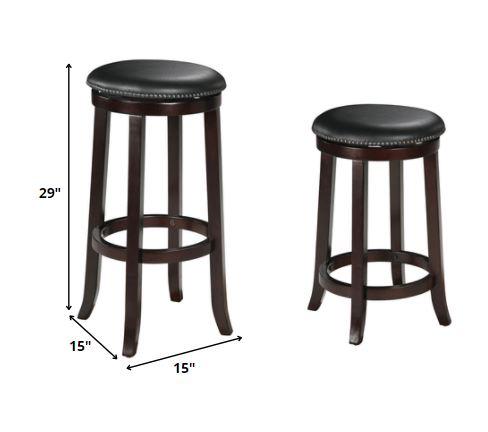 Chelsea Bar Stool with Swivel (Set-2), PU & Espresso