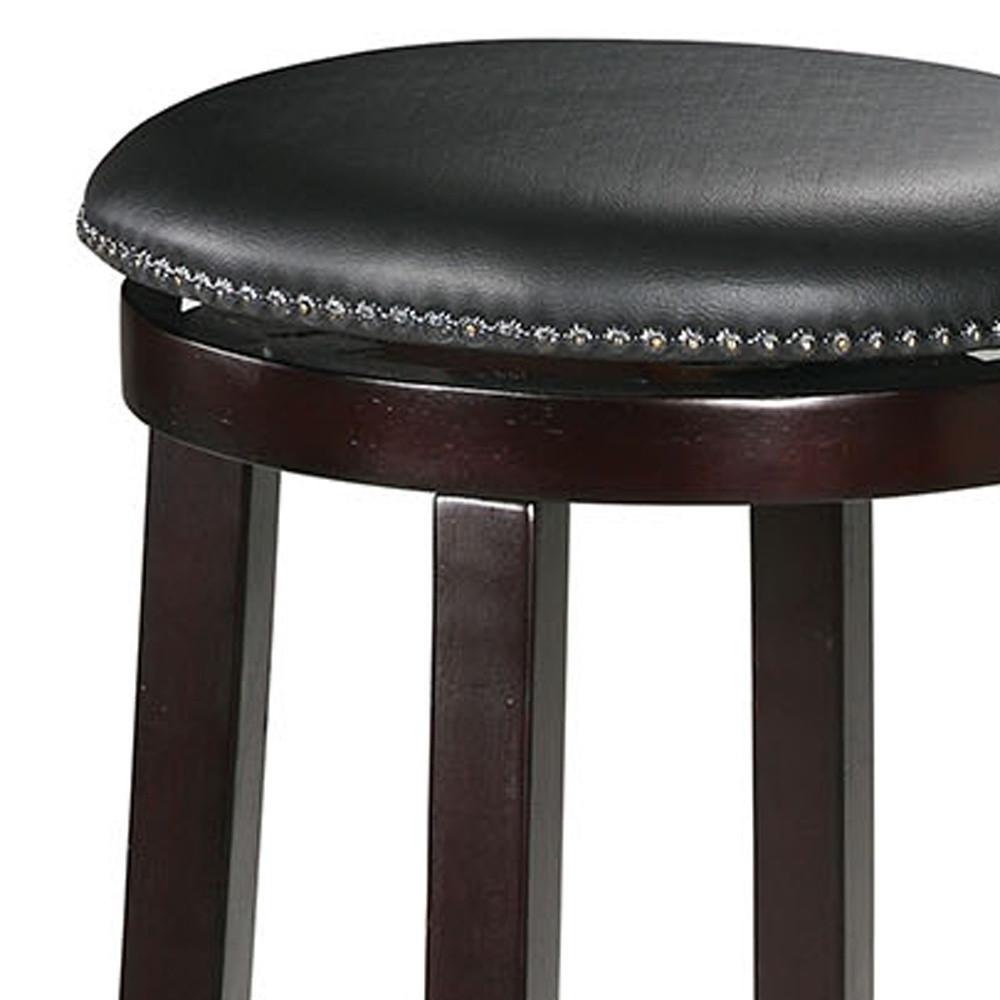 Chelsea Bar Stool with Swivel (Set-2), PU & Espresso