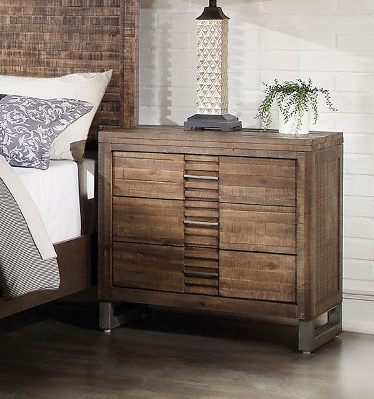 Reclaimed Oak 3 Drawer Nightstand